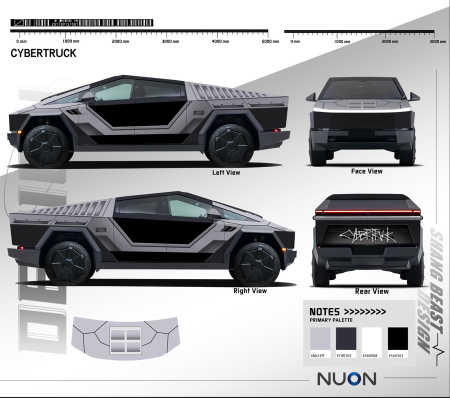 Cybertruck Geometric Mecha Style